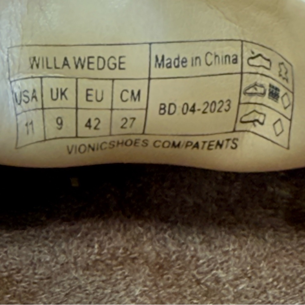 Vionic Willa Suede Leather Slip-On Wedge Loafers Tan Brown Size 11 - Picture 16 of 16